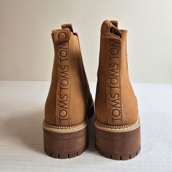 Toms Dakota Boot Womens Size 7.5 Tan Water Resistant Leather - Picture 3 of 7